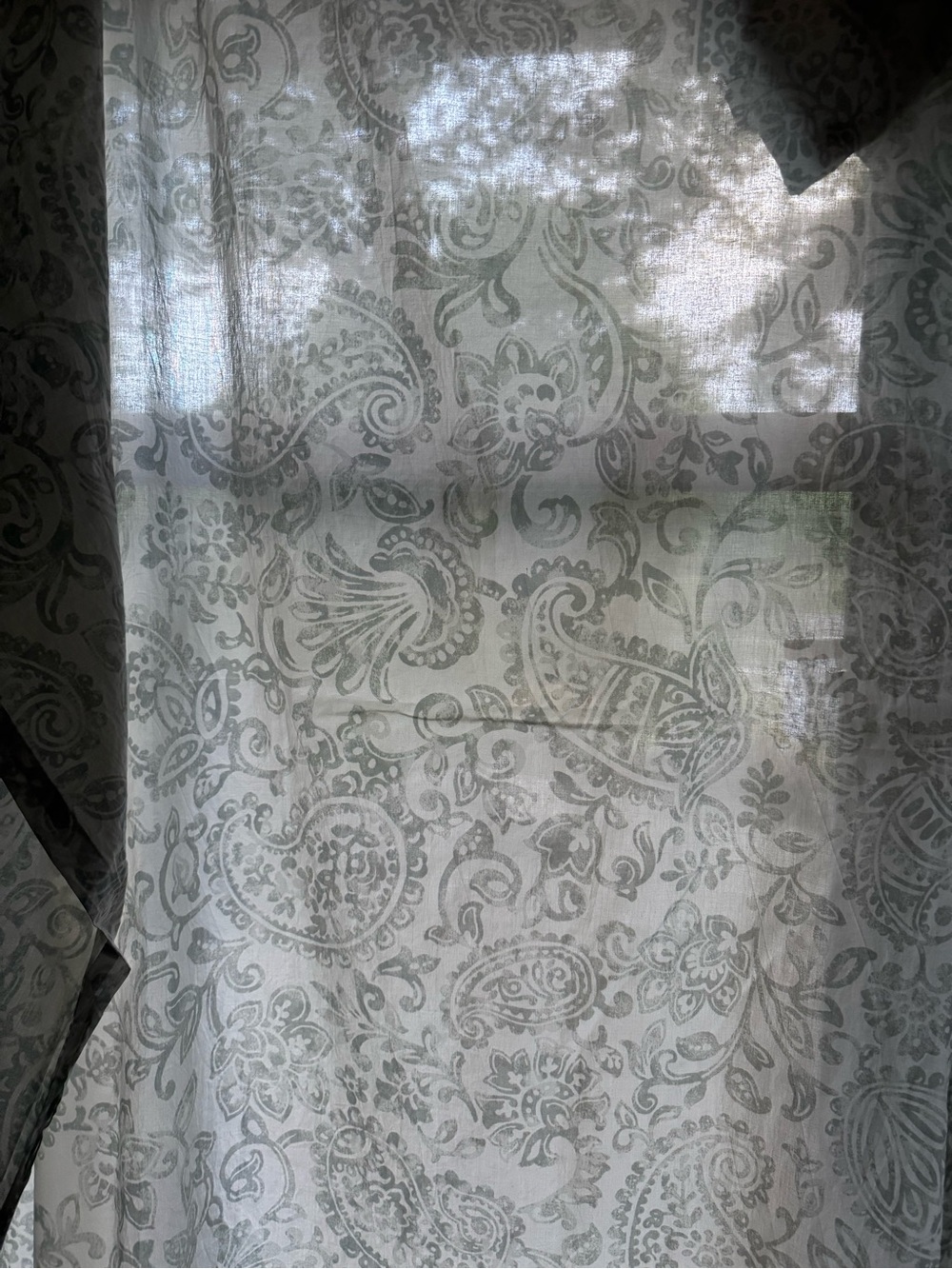 Nicole Miller Light Blue Green White Paisley Sheer Panels 4